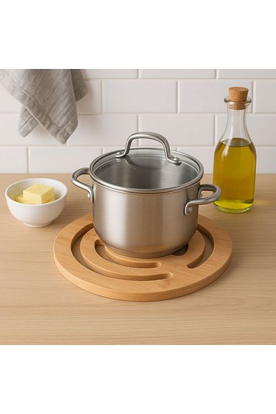Excellent Houseware Bamboo Hot Pot Holder – Round, 20x1 cm, Excellent Houseware