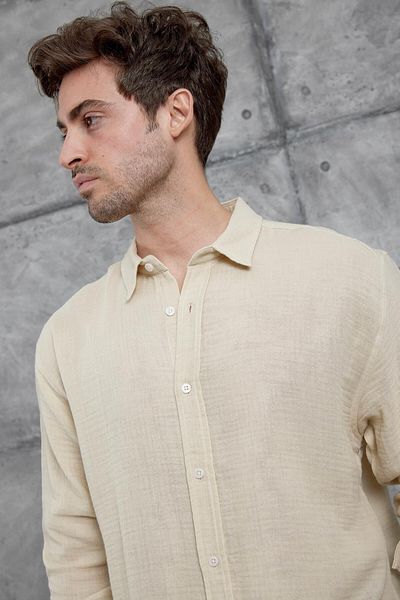 NOMARC Κρεμ πουκάμισο Nmrc Muslin Oversize