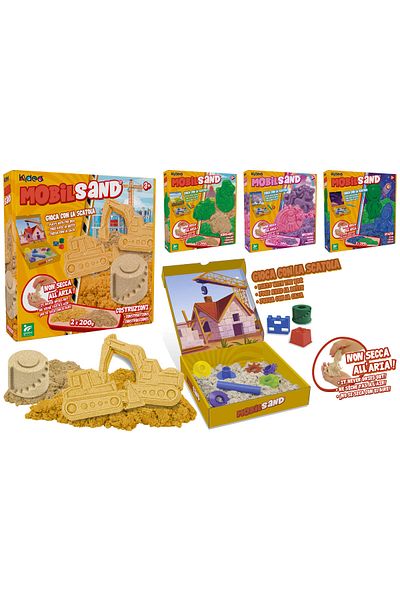 GLOBO Set de joaca nisip kinetic modelator, cu accesorii incluse, nu se usuca niciodata, Globo, +3 ani
