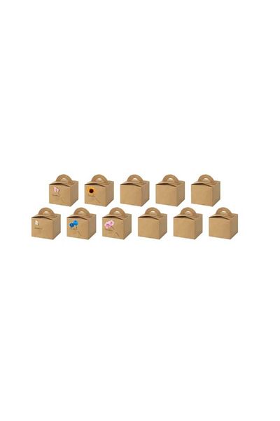 BLLREMIPSUR Set of 12 BLLREMIPSUR cake boxes, paper, natural, 8 x 9.5 x 9.5 cm