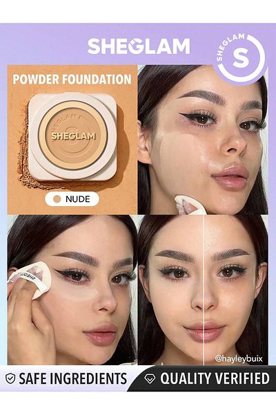 SHEGLAM Skin-Focus High Coverage Powder Foundation-Nude