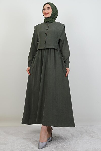 GİYZAMİLA Φόρεμα Ebra Modal Χακί