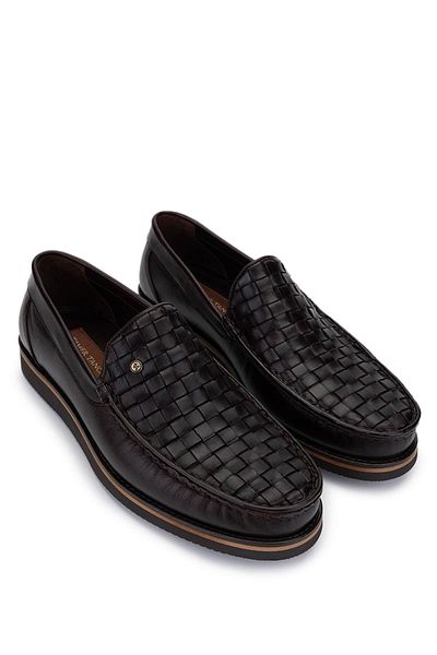 Tamer Tanca Men's Genuine Leather Brown Loafer Shoes