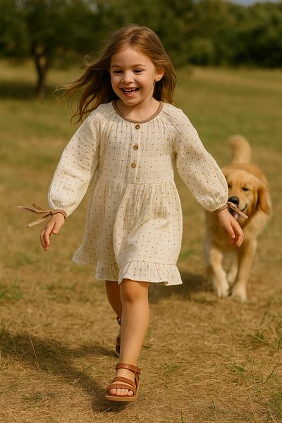 Bondberro Muslin Girl's Dress 100% βαμβάκι Organic Oeko-tex Certified