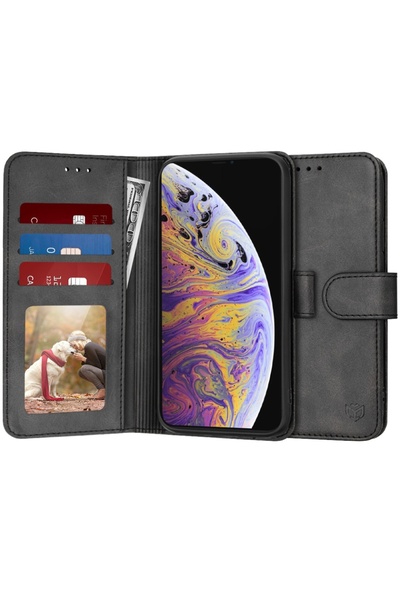 SKYDDAR INNOVATION Θήκη για iPhone XS Max, Ημερολόγιο, τύπος βιβλίου, με εσωτερικό πορτοφόλι, μαύρη, σετ αυτοκόλλητων