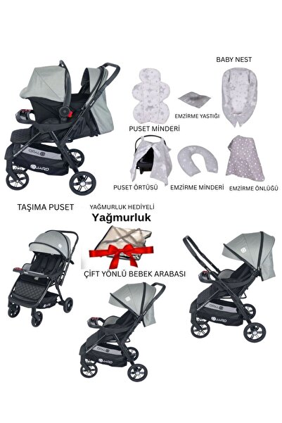 ÖYKÜ BEBEK DUNYASI 11 Parça Bebek Çeyiz Seti ( bebek arabası-puset-puset örtü...