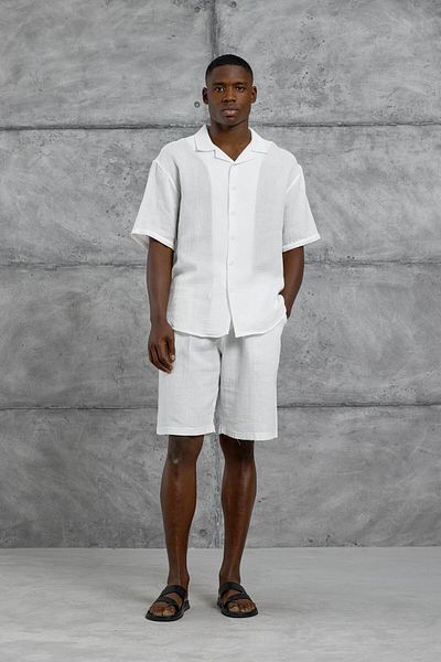 NOMARC Λευκό Nmrc Muslin κοντομάνικο πουκάμισο Oversize