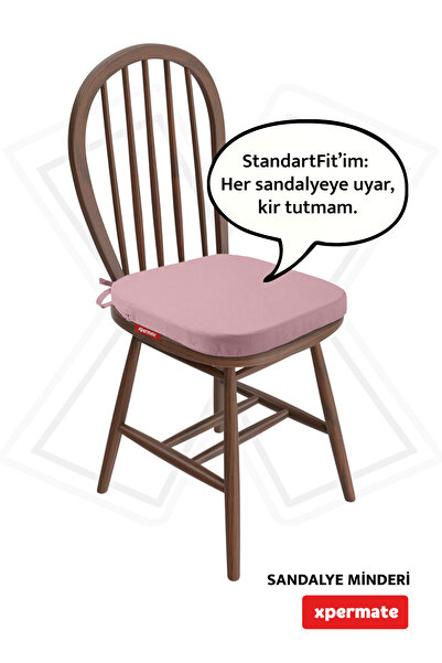 XPERMATE Standartfit Oval Sandalye Minderi Fermuarlı Yıkanabilir Kılıf Bağcık...