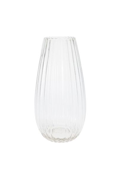 Gift Design Vază decorativă din sticlă transparentă canelată, 15x30 cm