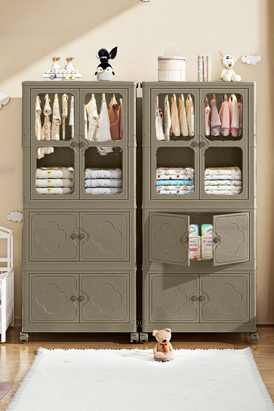 Kitchen Life 3 Katlı Dolap Tekerlekli Çok Amaçlı Gardırop - Portatif Tekerlek...