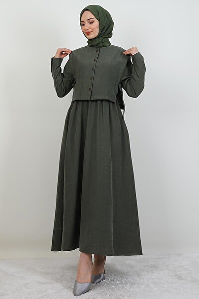 GİYZAMİLA Φόρεμα Ebra Modal Χακί