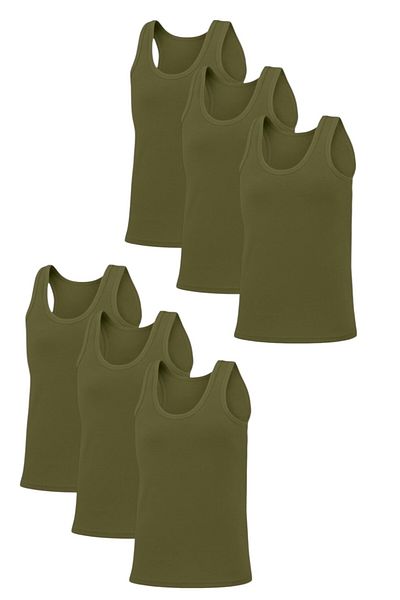 Line Smart 6 Pack Men's Cotton Comfortable Singlets