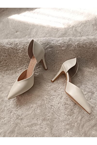 RUXENE LOTUS SİVRİ BURUN SEDEF STİLETTO 8CM GELİN AYAKKABISI