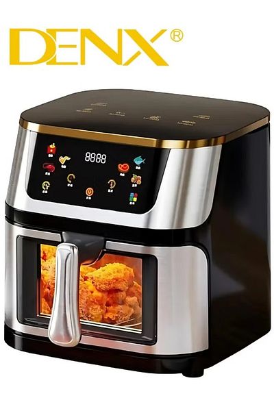 Denx DX3409 مقلاة هوائية ذكية متعددة الوظائف، سعة 8 لتر، شاشة لمس ملونة، قوة 1800 واط