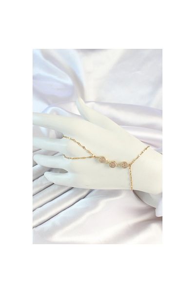 Findit 316L Steel Gold Color Chain Baguette Zircon Stone Şahmeran