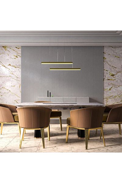 Ucandle Modern gold two-line ceiling lighting