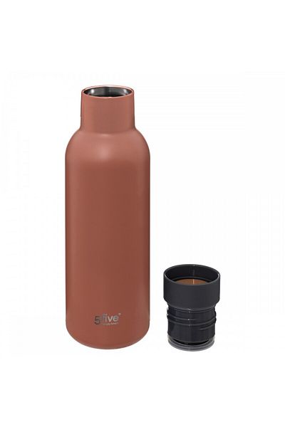5FIVE Thermos Bottle Zerro, burgundy, 0.45 liters, stainless steel, 7 x H 23 cm