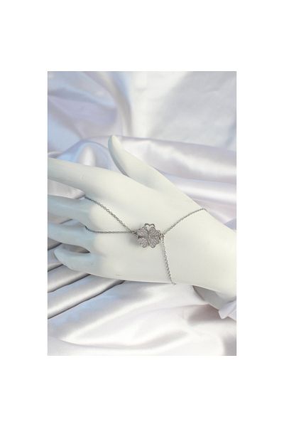 Findit Silver Color Rotating Clover Shahmeran with 316L Steel Chain