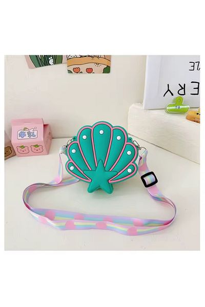synshop Seashell Water Green Oyster Pearl Star Sanrio Silicone Purse Wallet Women Teenage Girls Children Baby