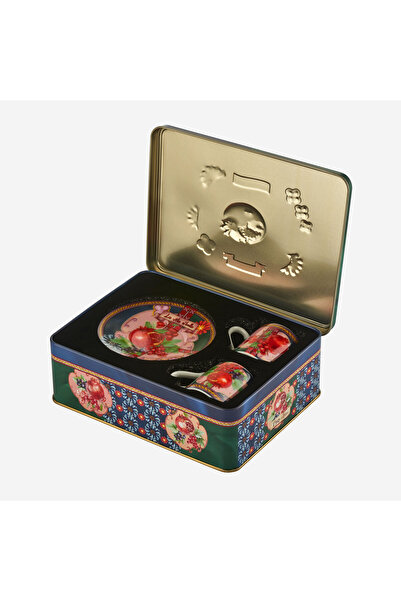 CHIARA ALESSI Capri Mavi Yeşil Porselen Kahve Fincan Seti 120 Ml