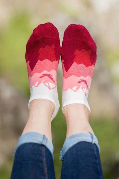 Pirin Hill Short Socks in Fine Cotton Zbor Burgundy