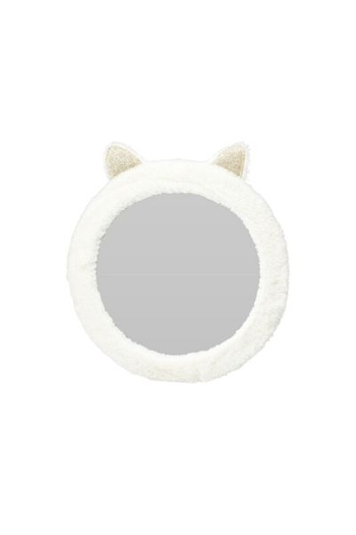 Gift Design Decorative mirror, for the child's room, kitten pattern, 31 cm, white color