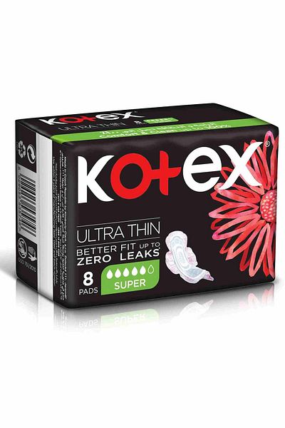 Kotex Ultra Thin Super Size Sanitary Pads with Wings 8 pcs