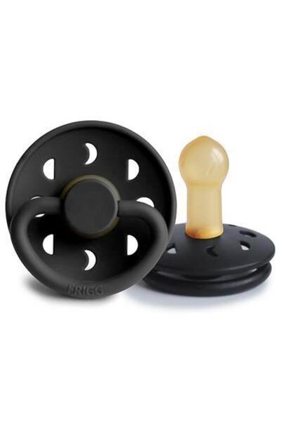 Frigg Jet Black Moon Phase Rubber Pacifier - 6-18 Months