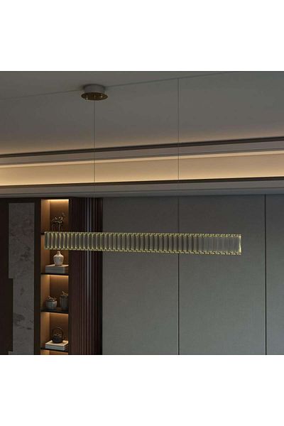 Ucandle Gold Linear Hanging Chandelier