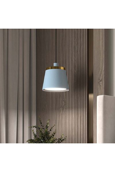Ucandle Blue pendant chandelier with shiny gold frame