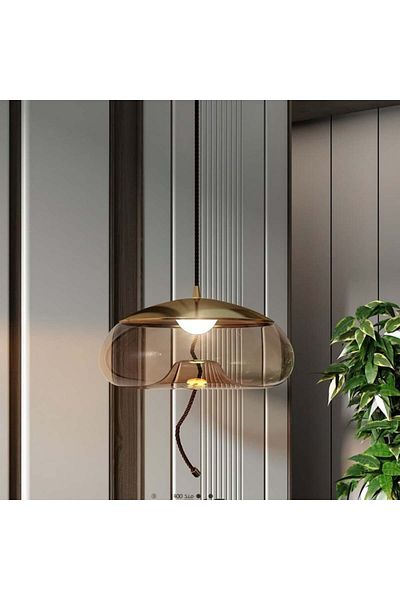 Ucandle Honey Glass Oval Pendant Light