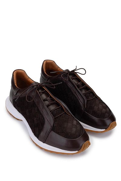 Tamer Tanca Men's Genuine Leather Brown Sneakers & Sports Shoes
