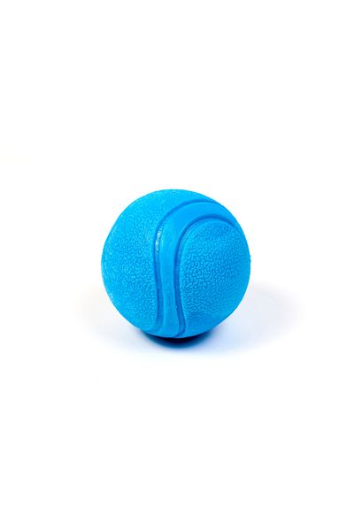 Famous Frenchie Jucarie minge pentru caini Bouncy Woofie, albastra, 7 cm
