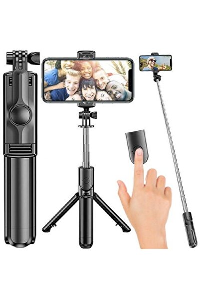 SMARTECH Stick selfie multifuncțional, trepied, suport telefon, Bluetooth 4.0, telecomandă detașabilă, telescopic, iO