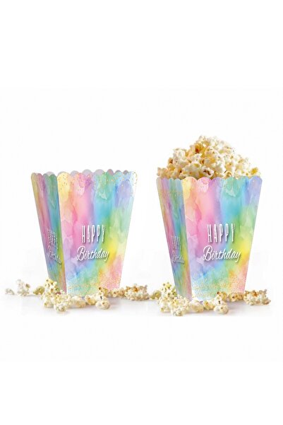 Big Party Makaron Happy Birthday Renkli Mısır Kutusu 8li