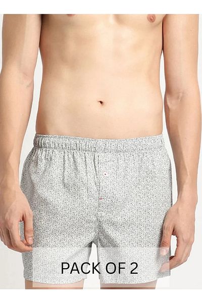 The Bear House Men's Cotton Boxers Pack of 2 Soft, Breathable & Comfortable Fit for Daily Wear