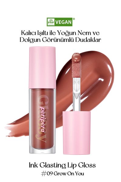 PERIPERA Lesk PERIPERA Ink Glasting Lip Gloss, který dodává rty plný a lesklý vzhled (9 Grow On You)
