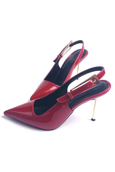 RUXENE BATA SİVRİ BURUN RUGAN TOPUK DEKOLTELİ 9,5 CM İNCE TOPUK STİLETTO TOPUKLU AYAKKABI