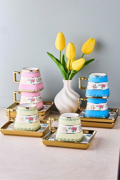 Perotti Ottoman 6-Person Porcelain Coffee Cup Set