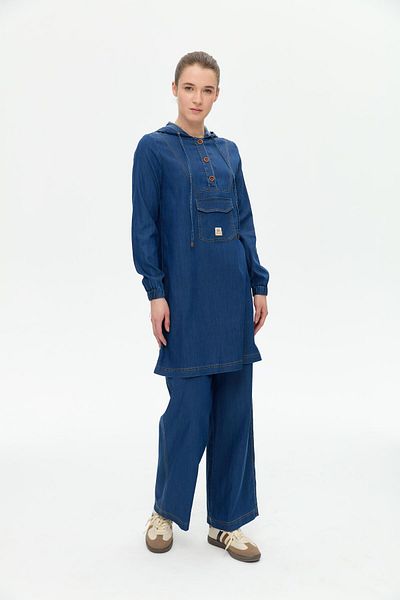 Doque Slim Fit Women's Jeans Suit with Trousers 56023