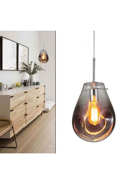 Ucandle Single pendant chandelier with red pressed glass