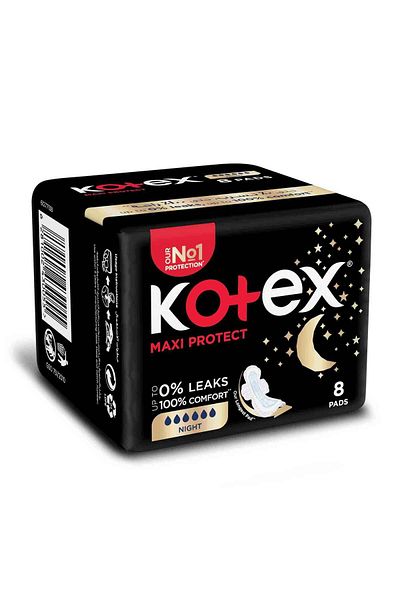 Kotex Maxi Protect Thick Overnight Protection Sanitary Pads with Wings 8 pcs