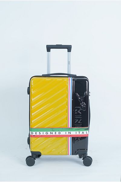 Mnuk Swagger Set Of 3 Luggage| Polycarbonate And Abs Hardside Trolley| 20/24/28 -yellow Black