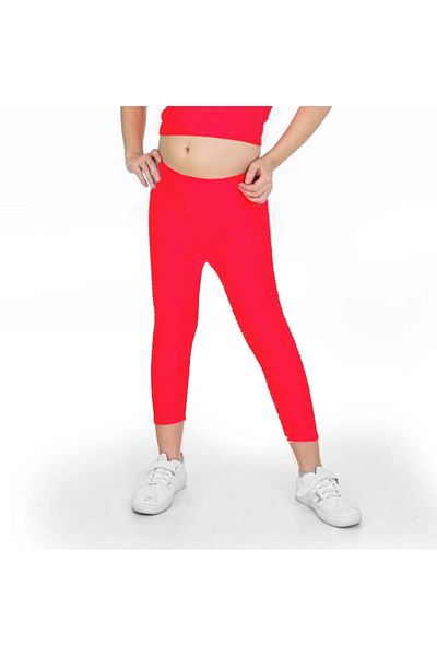 Intisimo Leggings for girls, 10-13 years, Sports Pants, Cotton/Lycra, Red - 12-13 years