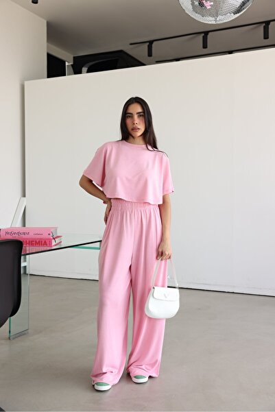 Özge Özgenç Beli Lastikli Bol Paça Eşofman Altı