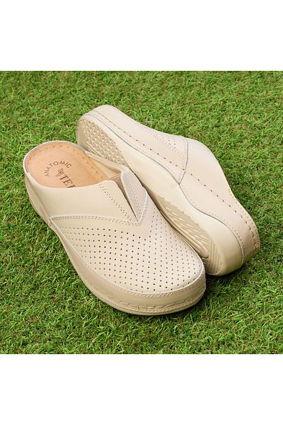 Tellus Medical Leather Clogs for Women 'Tellus' 25-06, Beige