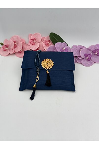 Uğurlu Hac kare şantuk keseli secade inci tesbih set