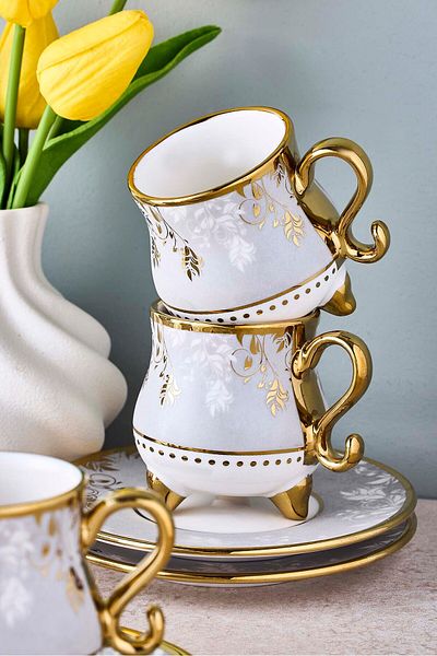Perotti Ottoman 6-Person Porcelain Coffee Cup Set