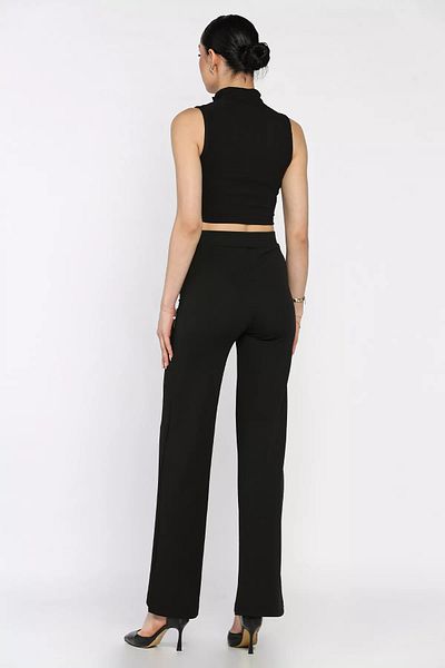 GÜLSELİ Black Grass Women's Wide Leg Trousers