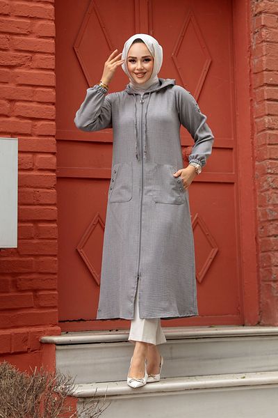 Neva Style Șapcă Hijab gri cu glugă 511gr